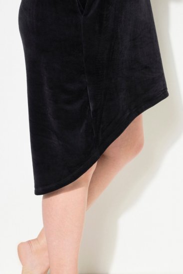 Ulla Popken 834550 Jurk met lange mouwen en capuchon Zwart - Sweatjurken - 