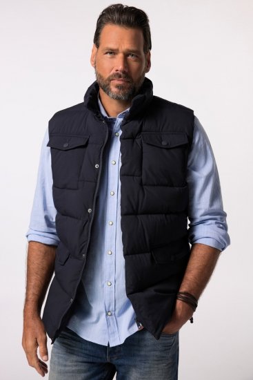 JP1880 834648 Bodywarmer gewatteerd met opstaande kraag Donkerblauw - Jassen - Grote Maten Herenjassen