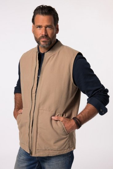 JP1880 834734 Canvasbodywarmer Donkerbeige - Jassen - Grote Maten Herenjassen