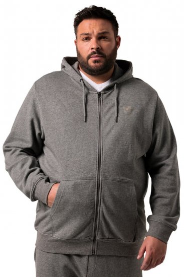Men+ 851 Hoodie met rits Grijs gemêleerd - Sweaters & hoodies - Sweaters & Hoodies Grote Maten Heren