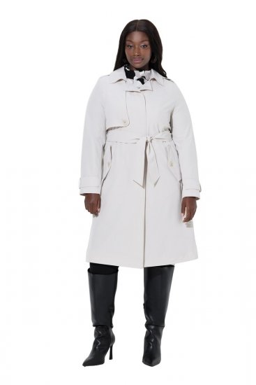 Ulla Popken 834990 Trenchcoat Taupe - Jassen - Grote maten dames jassen