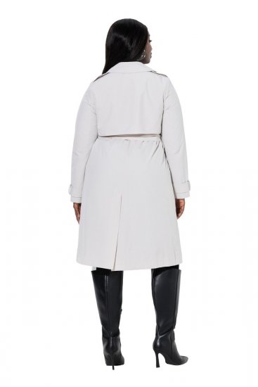 Ulla Popken 834990 Trenchcoat Taupe - Jassen - Grote maten dames jassen