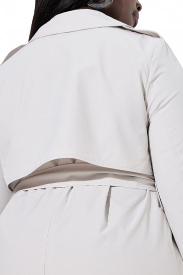 Ulla Popken 834990 Trenchcoat Taupe - Jassen - Grote maten dames jassen
