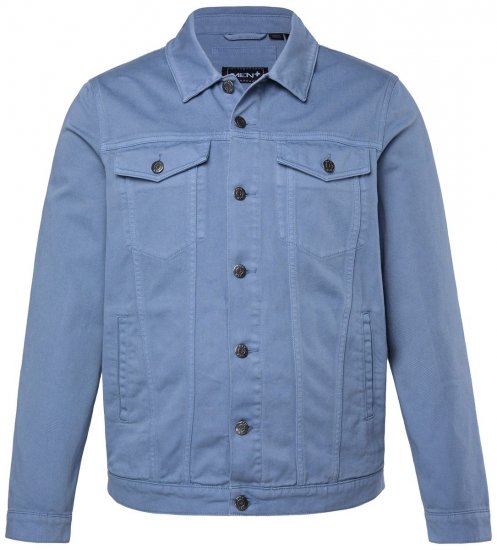 Men+ 446 Spijkerjas met borstzakken Denimblauw - Jassen - Grote Maten Herenjassen