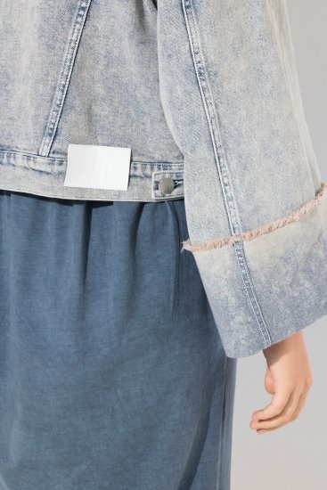 Ulla Popken 835486 Spijkerjas met wijde mouwen Denimblauw - Jassen - Grote maten jassen voor dames