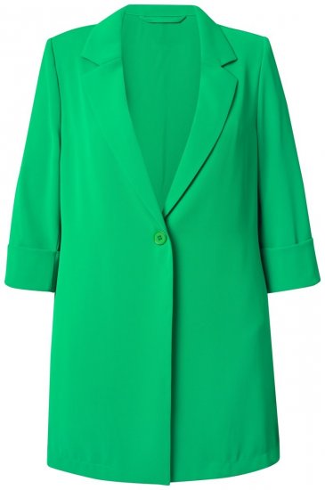 Ulla Popken 836165 Lange blazer met driekwartmouwen Groen - Blazers - Damesblazers in grote maten