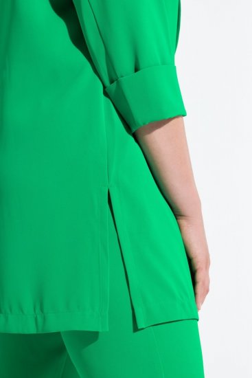 Ulla Popken 836165 Lange blazer met driekwartmouwen Groen - Blazers - Damesblazers in grote maten