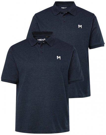 Men+ 258 Poloshirt Donkerblauw set van 2 - Polo shirts - Grote Maten Poloshirts Heren