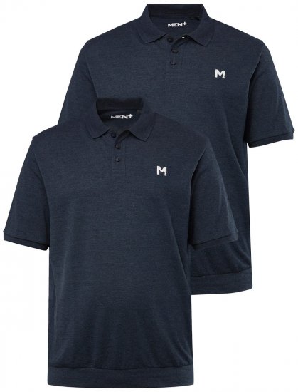 Men+ 266 Poloshirt bellyfit Donkerblauw set van 2 - Polo shirts - Grote Maten Poloshirts Heren