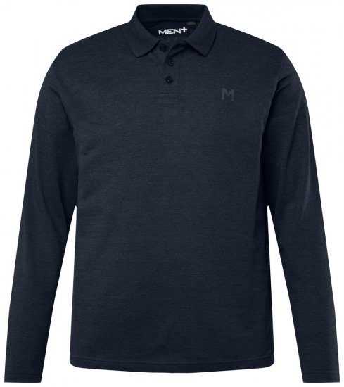 Men+ 270 Poloshirt lange mouw Donkerblauw - Polo shirts - Grote Maten Poloshirts Heren