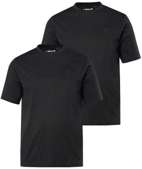 Men+ 285 T-shirt ronde hals Zwart set van 2 - T-shirts - Grote Maten T-shirts Heren