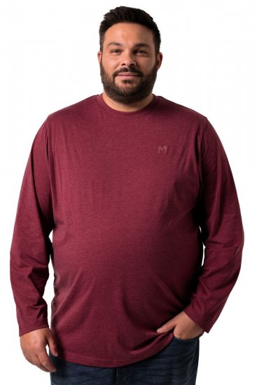 Men+ 307 T-shirt lange mouw Aubergine - T-shirts - Grote Maten T-shirts Heren