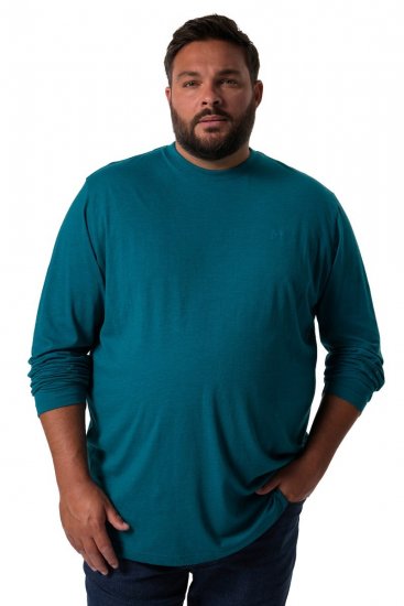 Men+ 307 T-shirt lange mouw Grijsblauw - T-shirts - Grote Maten T-shirts Heren
