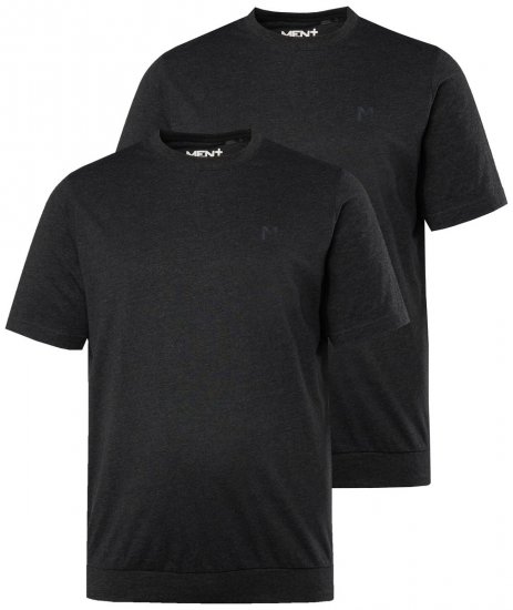 Men+ 311 T-shirt bellyfit Zwart set van 2 - T-shirts - Grote Maten T-shirts Heren