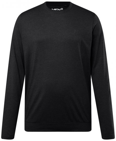 Men+ 313 T-shirt lange mouw bellyfit Zwart - T-shirts - Grote Maten T-shirts Heren