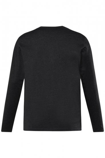 Men+ 383 Henleyshirt lange mouw Zwart - T-shirts - Grote Maten T-shirts Heren