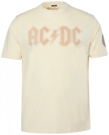 JP1880 836411 AC/DC Classic Logo T-shirt Zandgrijs - Band T-shirts - Band t-shirts vanaf 2XL
