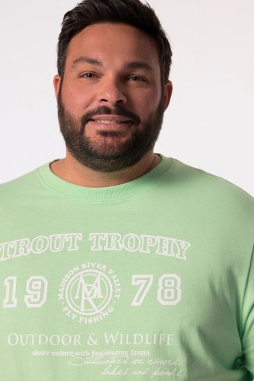 Men+ 424 T-shirt Trout Trophy Mintgroen - T-shirts - Grote Maten T-shirts Heren