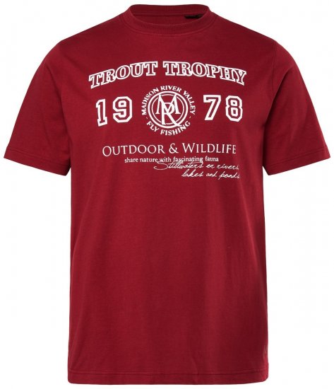 Men+ 424 T-shirt Trout Trophy Koperbruin - T-shirts - Grote Maten T-shirts Heren