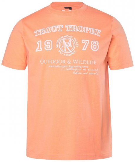 Men+ 424 T-shirt Trout Trophy Donker abrikoos - T-shirts - Grote Maten T-shirts Heren