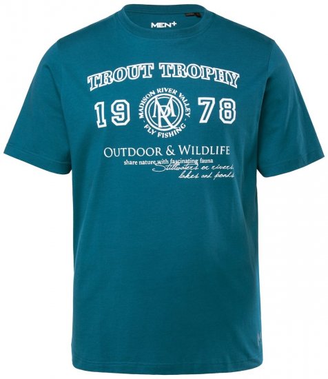 Men+ 424 T-shirt Trout Trophy Lagunegroen - T-shirts - Grote Maten T-shirts Heren