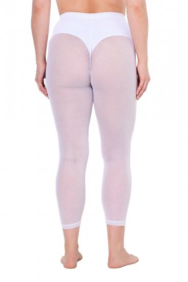 Ulla Popken 836800 Gestippelde panty legging Wit - Panty's & sokken - 