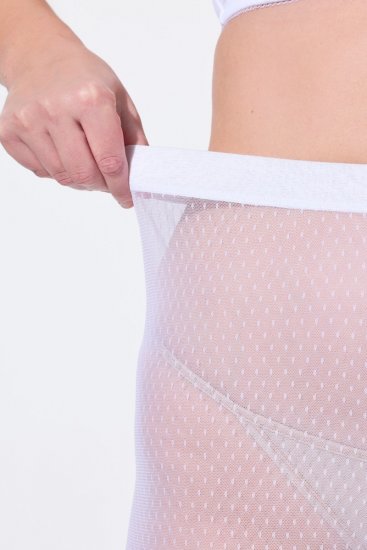 Ulla Popken 836805 Gestippelde anti-schuur shorts Wit - Anti-schuur shorts - 