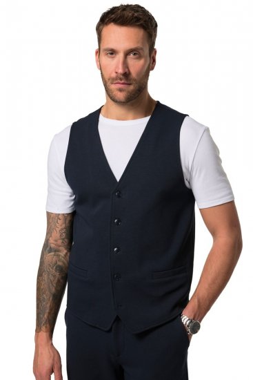 JP1880 New York Flexnamic Jersey gilet Donkerblauw - Pakken - Grote Maten Kostuum Heren