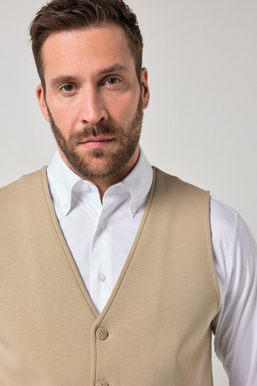 JP1880 New York Flexnamic Jersey gilet Beige - Pakken - Grote Maten Kostuum Heren