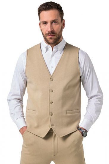 JP1880 New York Flexnamic Jersey gilet Beige - Pakken - Grote Maten Kostuum Heren