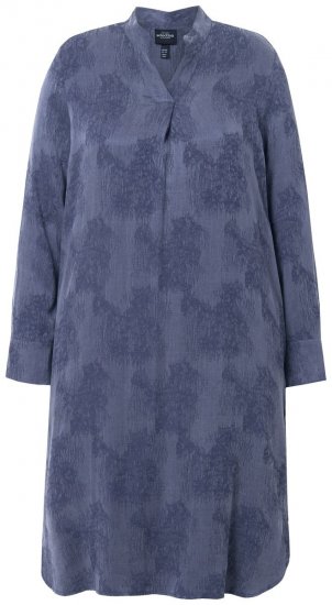 Ulla Popken 837069 Gebloemde jurk Donkerblauw - Midi jurken - Midi-jurken in grote maten