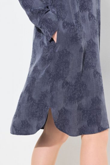 Ulla Popken 837069 Gebloemde jurk Donkerblauw - Midi jurken - Midi-jurken in grote maten