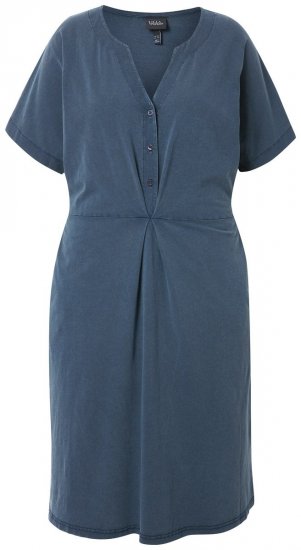 Ulla Popken 837403 Jersey jurk met korte mouwen Donkerblauw - Jersey jurken - 