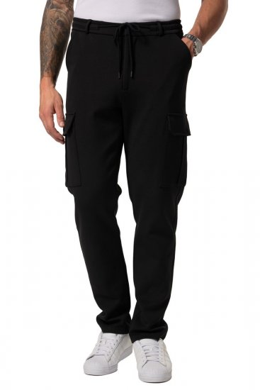 JP1880 New York Flexnamic Jersey broek met cargozakken Zwart - Pakken - Grote Maten Kostuum Heren