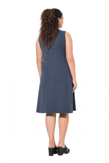 Ulla Popken 837874 Mouwloze jersey jurk Donkerblauw - Jersey jurken - 