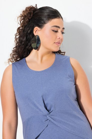 Ulla Popken 837874 Mouwloze jersey jurk Blauw - Jersey jurken - 
