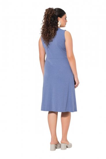 Ulla Popken 837874 Mouwloze jersey jurk Blauw - Jersey jurken - 