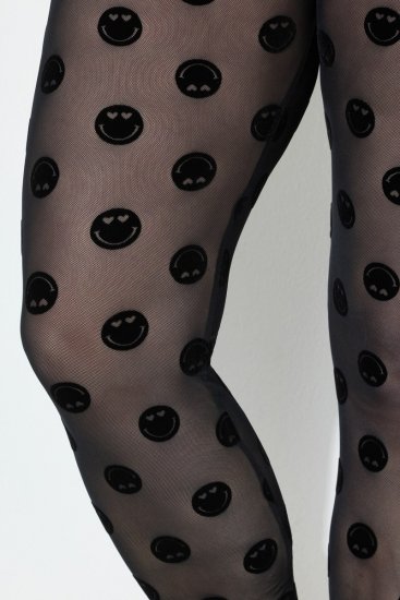 Ulla Popken 837949 Bedrukte panty legging Zwart - Panty's & sokken - 