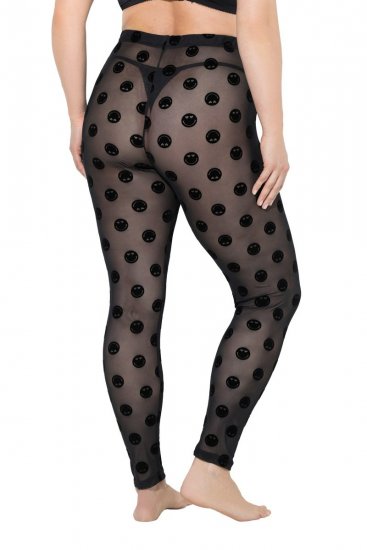 Ulla Popken 837949 Bedrukte panty legging Zwart - Panty's & sokken - 