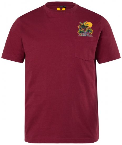 Men+ 219 T-shirt Palmbomen Koperbruin - T-shirts - Grote Maten T-shirts Heren