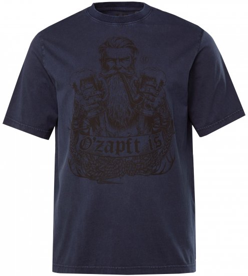 JP1880 O’zapft is! Design Vintage Look T-Shirt Navy Blue - T-shirts - Grote Maten T-shirts Heren