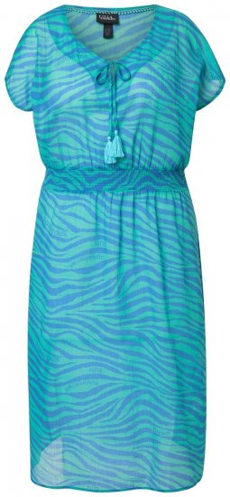 Ulla Popken 838483 Jurk met dierenprint Turquoise - Zomerjurken - Grote maten zomerjurken voor dames