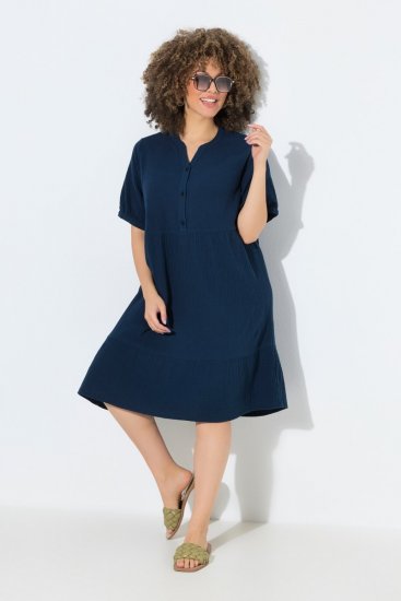 Ulla Popken 838567 Jurk met korte mouwen Meerkleurig - Midi jurken - Midi-jurken in grote maten