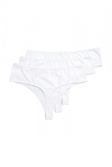 Ulla Popken 838637 Strings 3-pack Wit - Slips - 