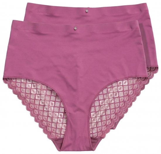 Ulla Popken 838675 Slips met hoge taille Donkerpaars - Slips - 