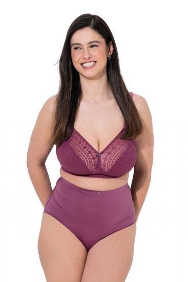 Ulla Popken 838675 Slips met hoge taille Donkerpaars - Slips - 