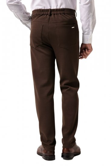 JP1880 New York Flexnamic Jersey broek met vijf zakken Donkerbruin - Pakken - Grote Maten Kostuum Heren