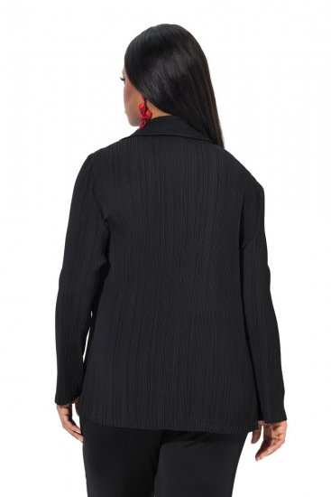 Ulla Popken 839843 Geplisseerde blazer Zwart - Blazers - Damesblazers in grote maten