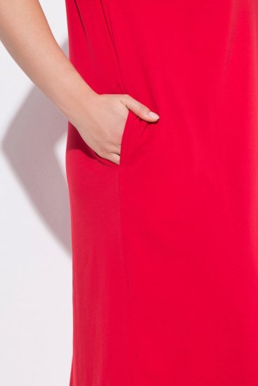 Ulla Popken 839896 Jersey jurk met strass Roze - Avondjurken - Grote maten avondkleding
