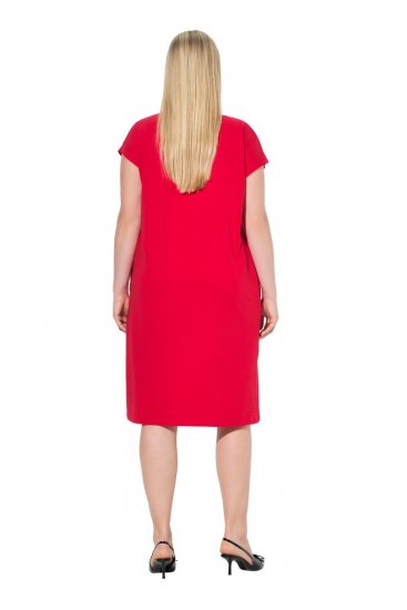 Ulla Popken 839896 Jersey jurk met strass Roze - Avondjurken - Grote maten avondkleding